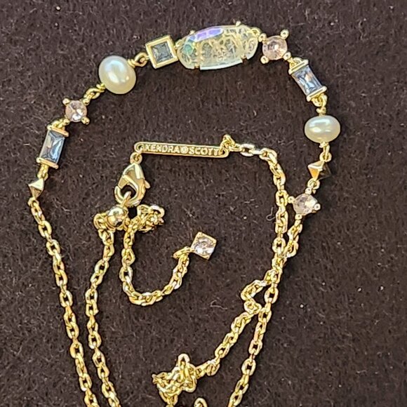 Kendra Scott Madelyn Gold Strand Necklace crystal, pearl and stone - Picture 9 of 10